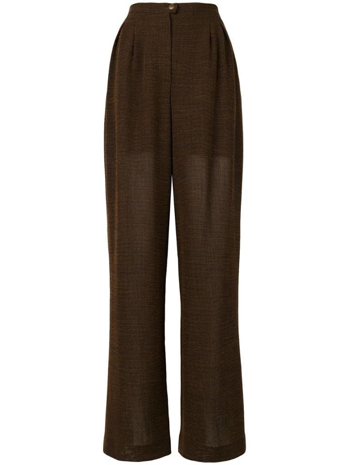 Chanel Pre-owned Semi-sheer Wide Leg Trousers - Brown