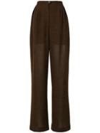 Chanel Pre-owned Semi-sheer Wide Leg Trousers - Brown
