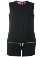 Dsquared2 Side Zip Detail Blouse, Women's, Size: 42, Black, Polyester/spandex/elastane/viscose/virgin Wool