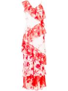 Alice+olivia Floral-print Ruffled Maxi Dress - Red