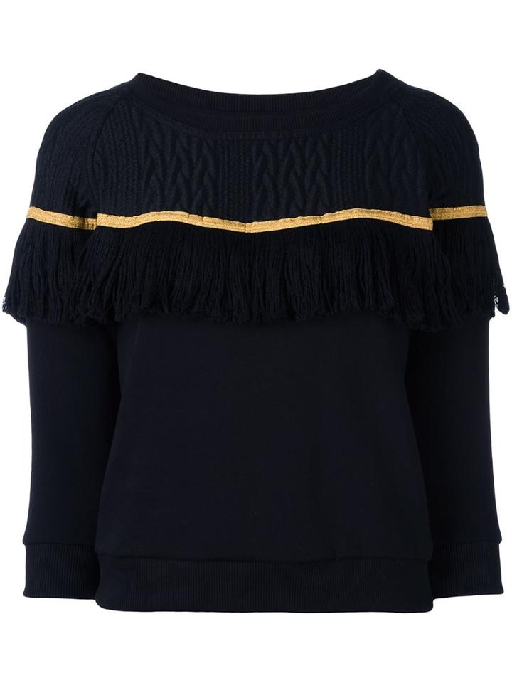 Christian Pellizzari Fringed Stripe Sweatshirt