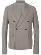 Rick Owens - Double Breasted Blazer - Men - Cotton/nylon/cupro/alpaca - 46, Grey, Cotton/nylon/cupro/alpaca