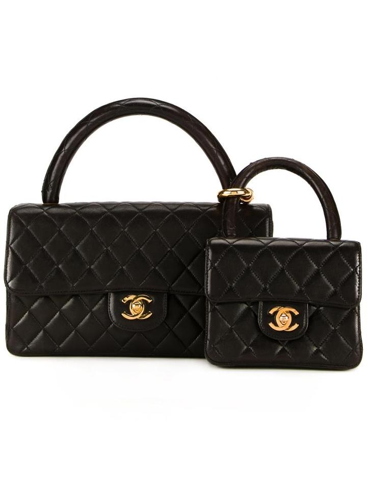 Chanel Vintage Cc Two-in-one Bag Set, Women's, Black