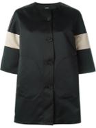 Jil Sander Navy Striped Sleeves Coat