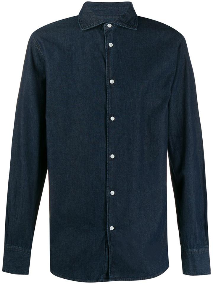 Deperlu Denim Long Sleeve Shirt - Blue