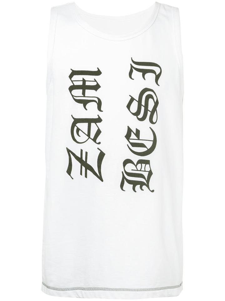 Zambesi Gothic Logo Print Tank Top - White