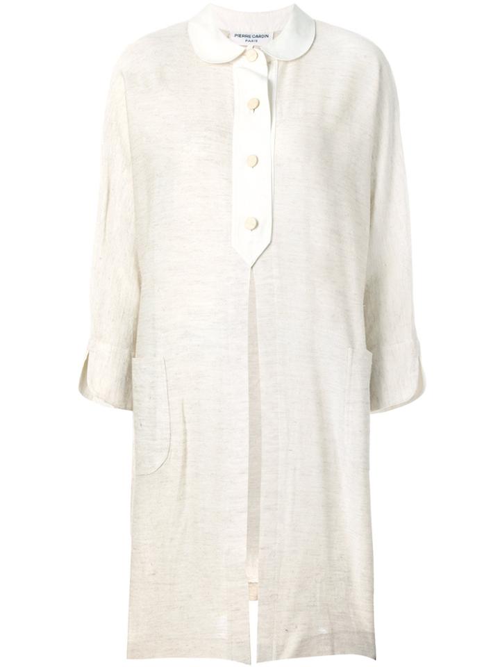 Pierre Cardin Vintage Front Slit Midi Shirt - Brown