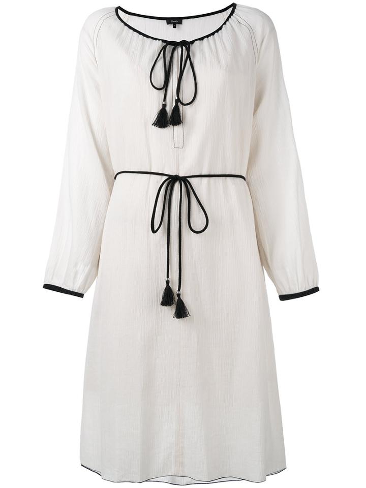 Theory - Drawstring Midi Dress - Women - Cotton - M, Nude/neutrals, Cotton