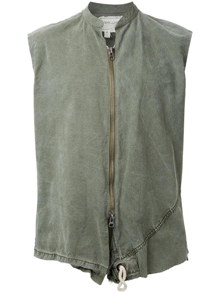 Greg Lauren 'army Tent' Zipped Vest, Men's, Size: 2, Green, Cotton