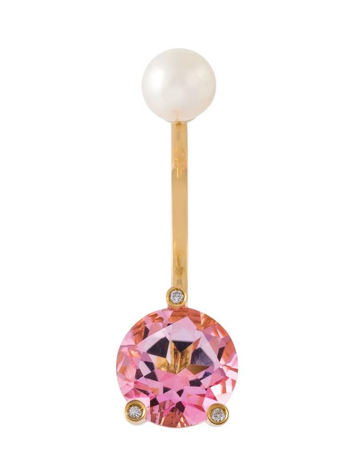 Delfina Delettrez 'magic Triangle Piercing' Topaz, Diamond And Pearl Earring