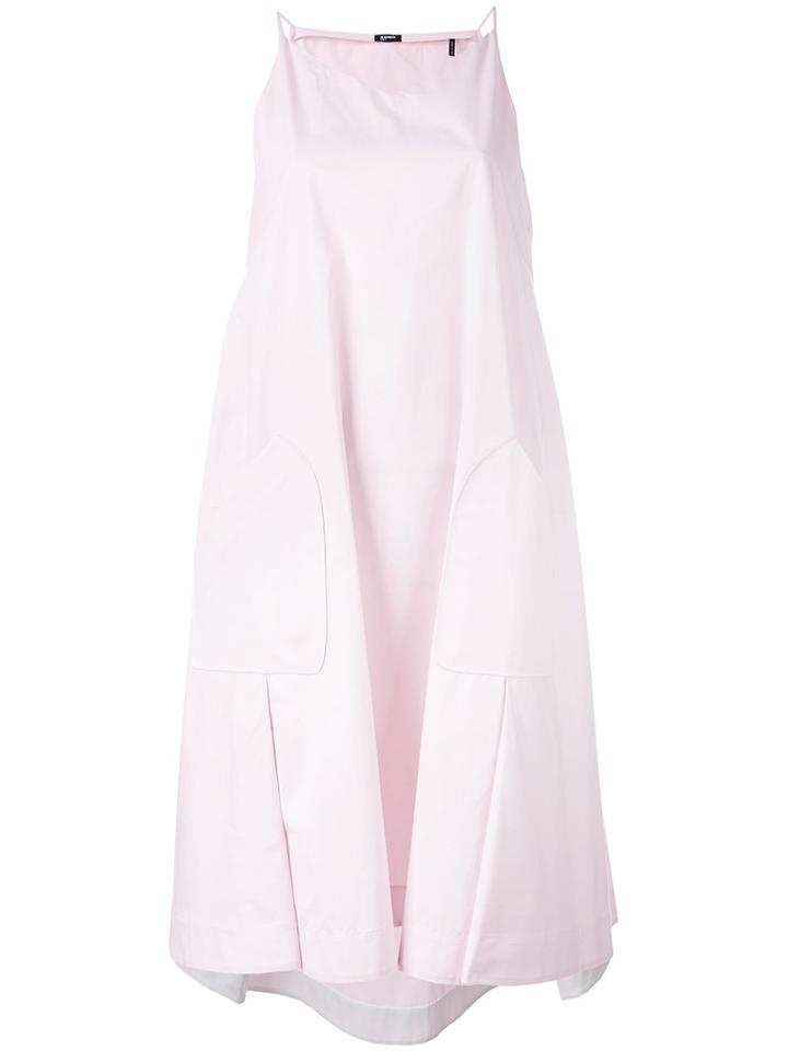 Jil Sander Navy - Side Pockets Flared Dress - Women - Cotton - 40, Pink/purple, Cotton