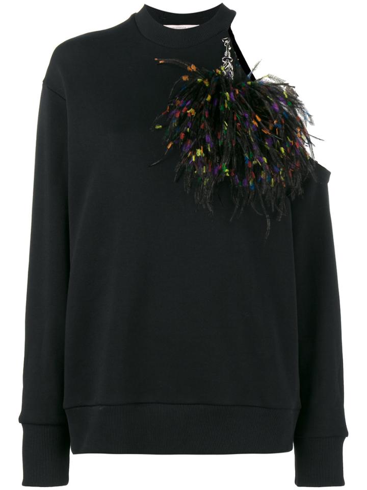 Christopher Kane Cut Out Pom Pom Sweatshirt - Black
