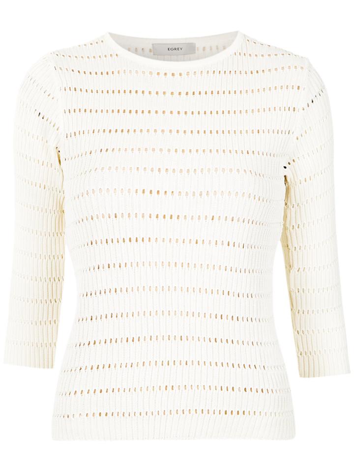 Egrey Open Knit Blouse - White