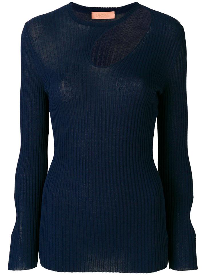 Drome Cutout Detail Knitted Blouse - Blue