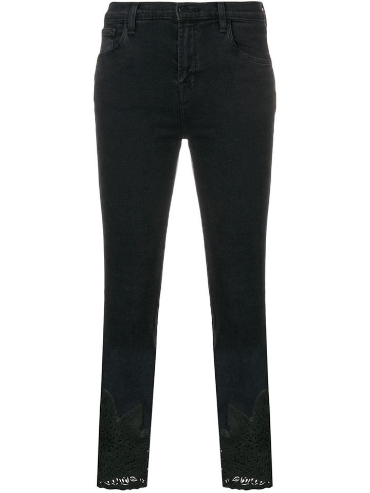 J Brand Cut-out Cuff Skinny Jeans - Black