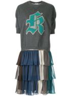 Kolor Contrast Sweatshirt Dress - Grey