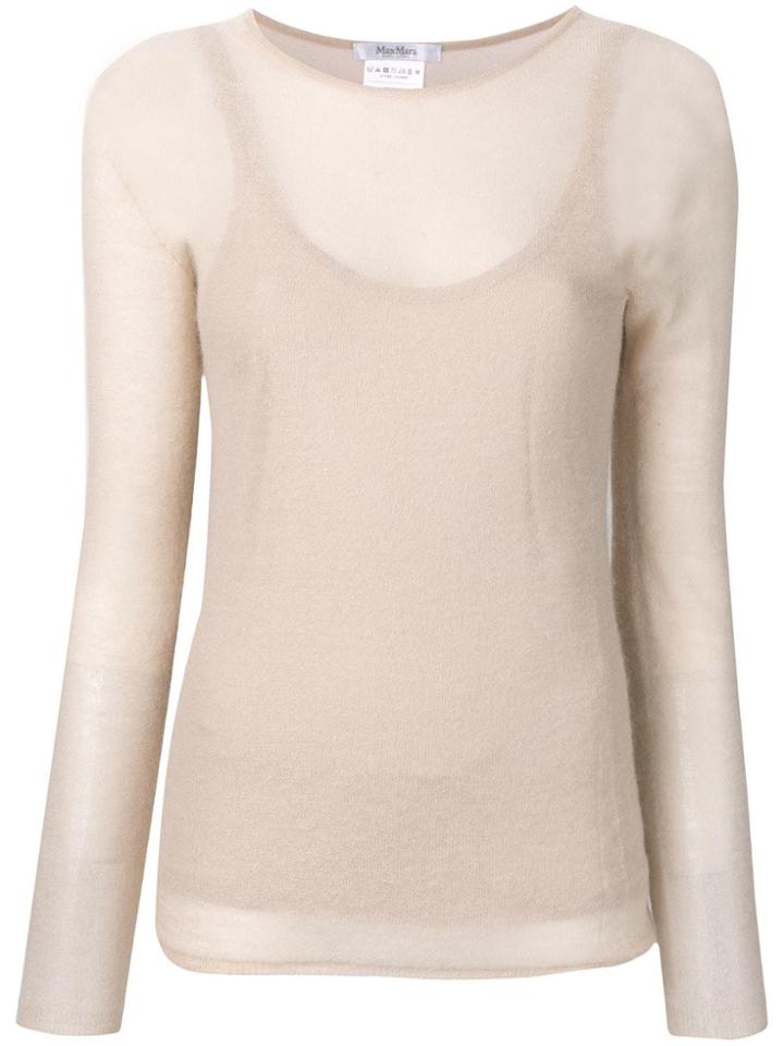 Max Mara Jersey Knitted Top - Neutrals