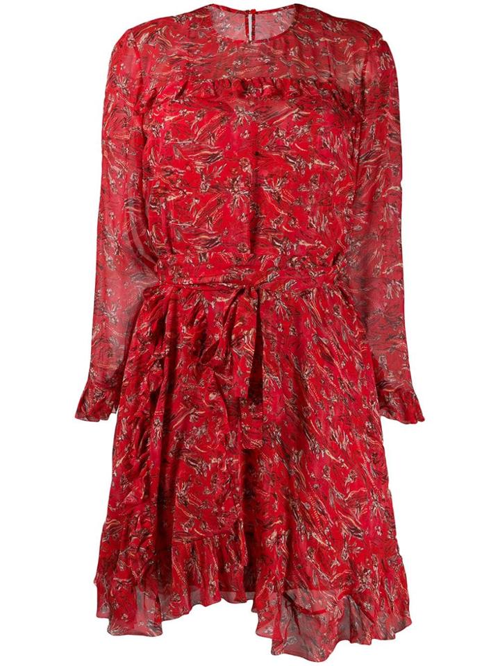 Iro Long-sleeved Printed Dress - Red