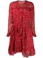 Iro Long-sleeved Printed Dress - Red