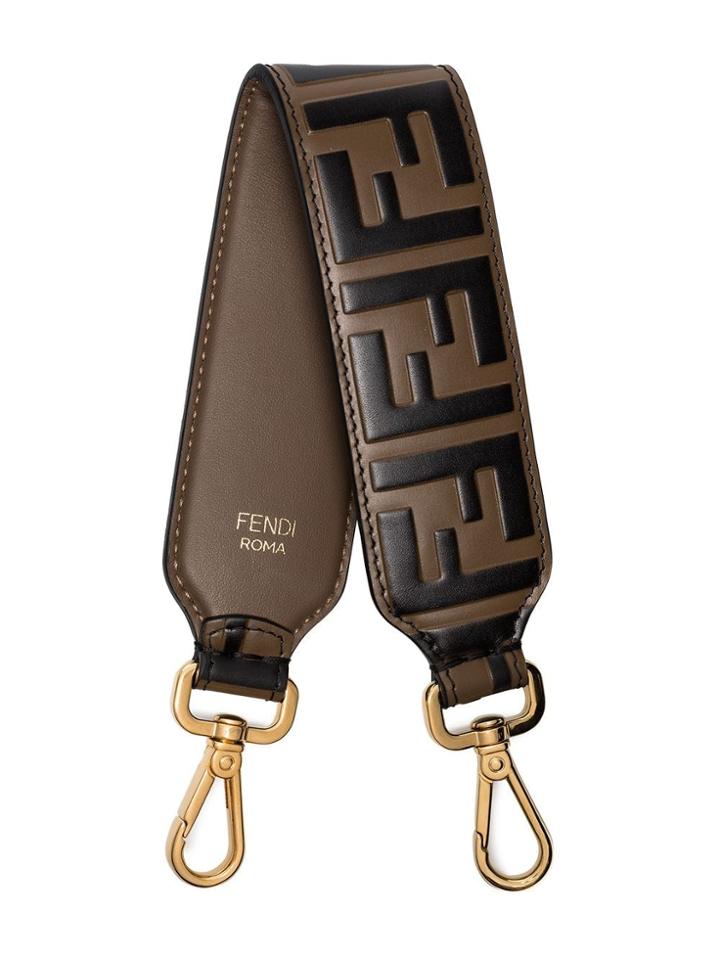 Fendi Tobacco Brown Mini Zucca Print Leather Bag Strap