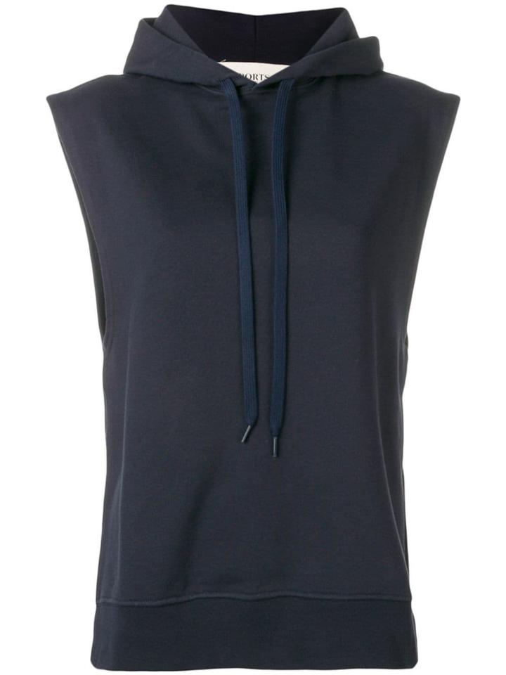 Ports 1961 Basic Sleeveless Hoodie - Blue