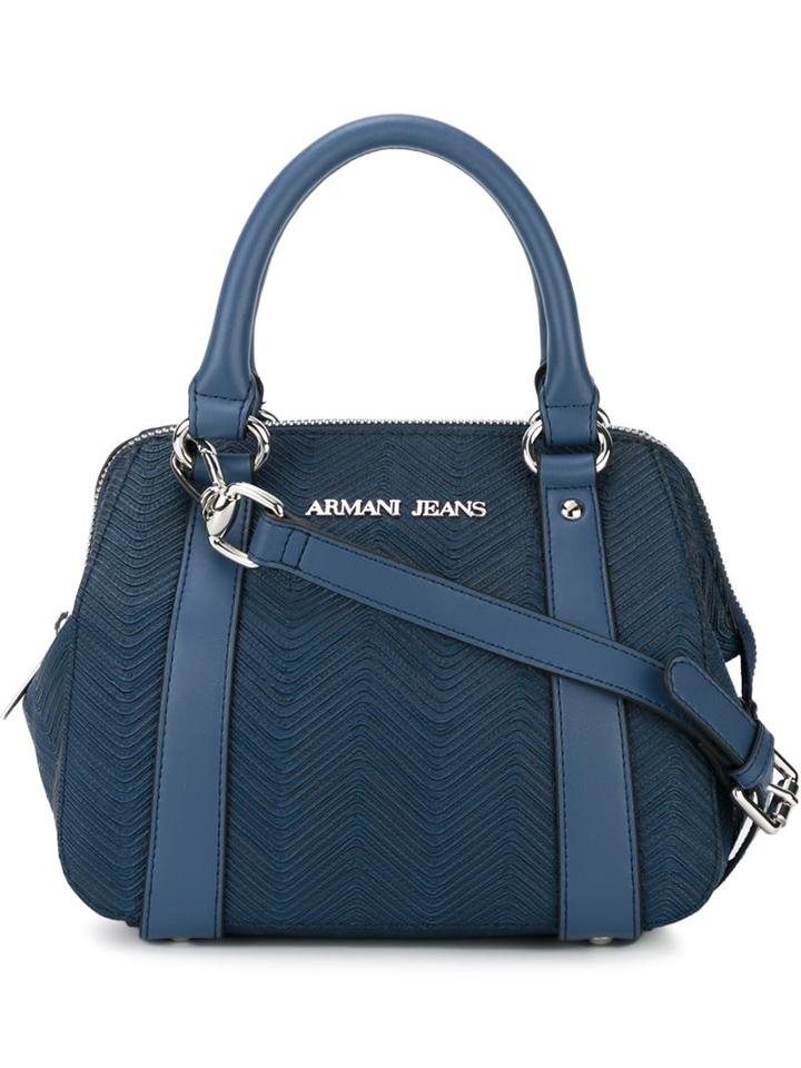 Armani Jeans Small Two-handle Crossbody Bag, Women's, Blue, Pvc/polyurethane