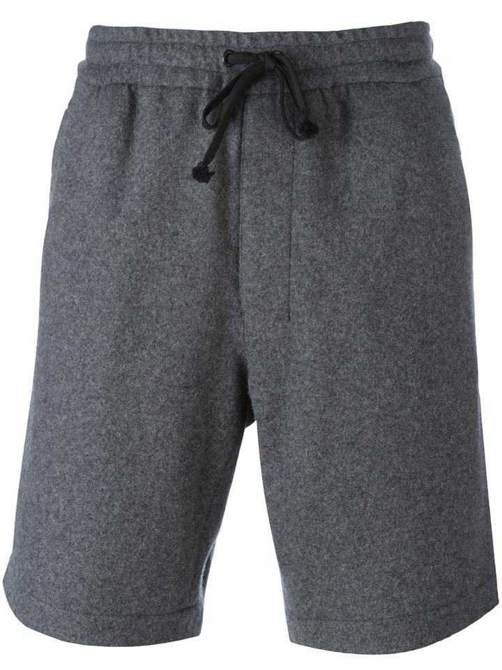 Ami Alexandre Mattiussi - Drawstring Track Shorts - Men - Virgin Wool/polyimide - 44, Grey, Virgin Wool/polyimide