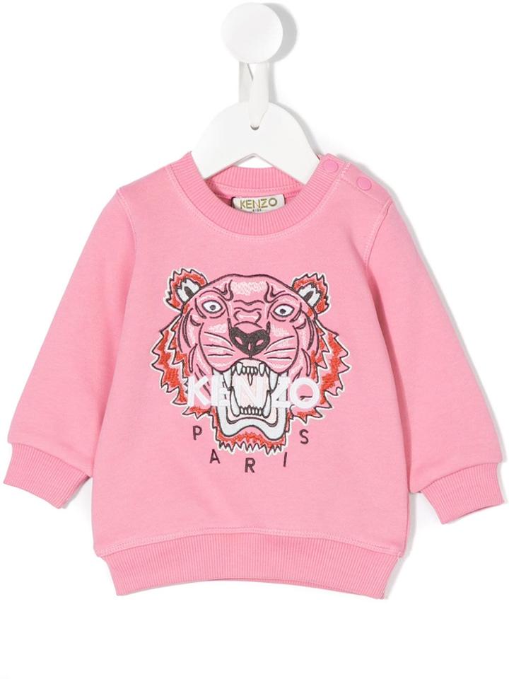 Kenzo Kids Tiger Embroidered Sweatshirt - Pink