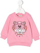 Kenzo Kids Tiger Embroidered Sweatshirt - Pink