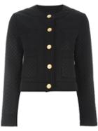 Love Moschino Quilted Fitted Jacket, Women's, Size: 42, Black, Polyester/viscose