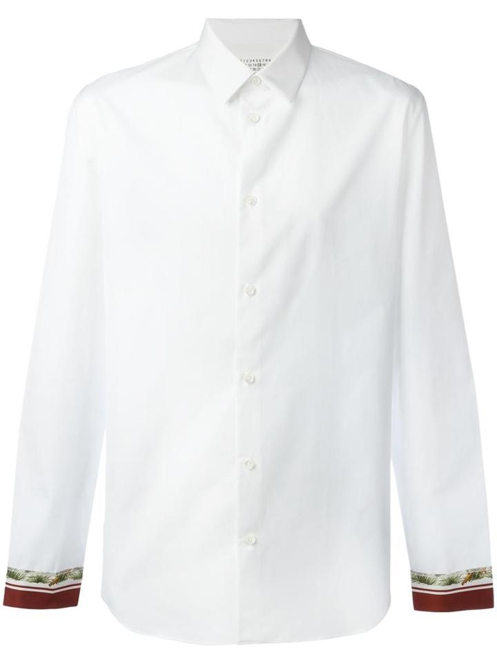 Maison Margiela Printed Cuff Classic Shirt, Men's, Size: 39, White, Cotton