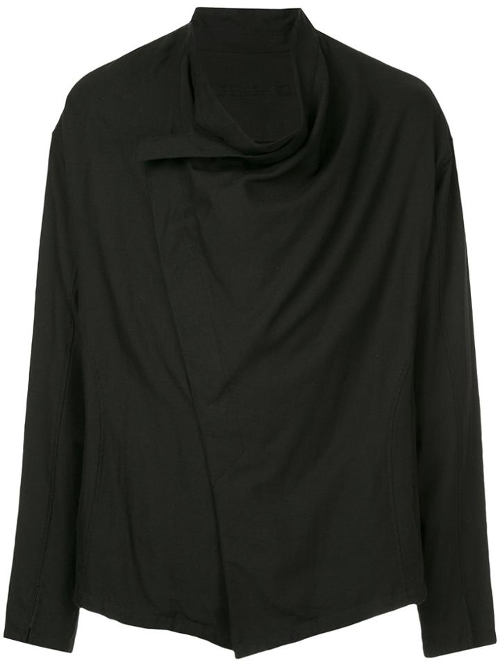 Julius Draped-collar Shirt - Black