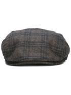 Brioni Checked Flat Cap, Men's, Size: 56, Black, Virgin Wool