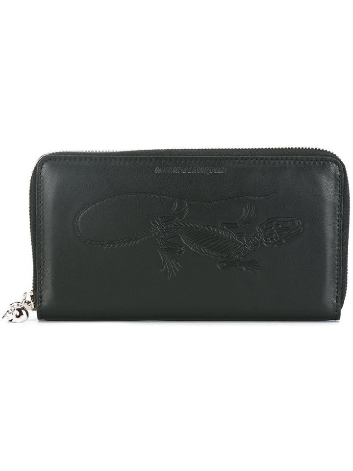 Alexander Mcqueen Lizard Skeleton Embossed Wallet