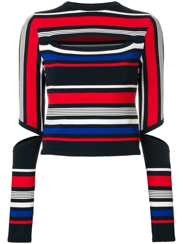 Tommy Hilfiger Cut Out Striped Top - Multicolour