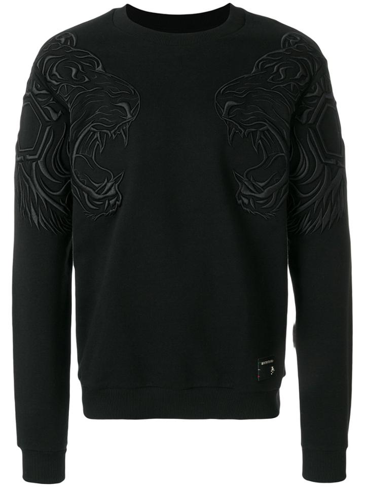 Philipp Plein Embroidered Tiger Sweatshirt - Black