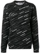 Balenciaga Intarsia Logo Jumper - Black