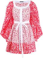 Alexander Mcqueen Floral Puff Sleeve Dress - Red