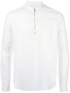 Our Legacy Shawl Half Zip Shirt, Men's, Size: 50, White, Cotton/linen/flax