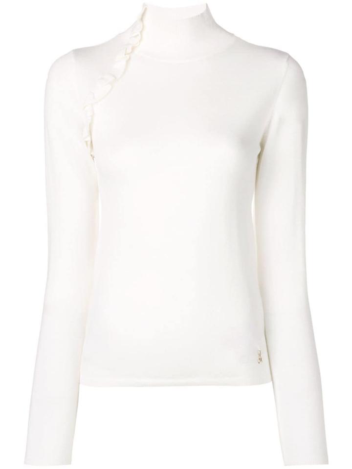 Patrizia Pepe Ruffled Detail Jumper - White