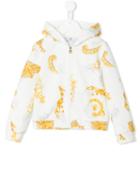 Young Versace Zip-up Hooded Sweatshirt, Toddler Girl's, Size: 5 Yrs, White