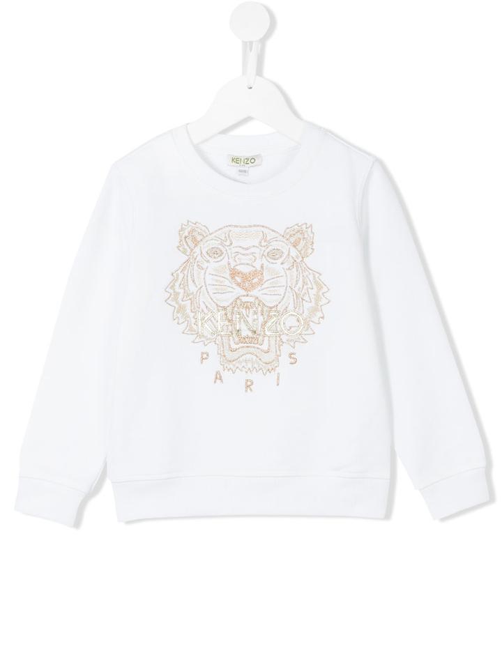 Kenzo Kids - Tiger Print Sweatshirt - Kids - Cotton/viscose - 4 Yrs, Toddler Girl's, White