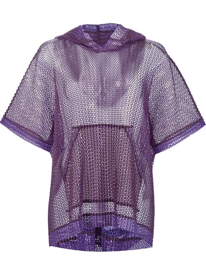 Pleats Please By Issey Miyake 'reversible Mesh Hoodie' Blouse