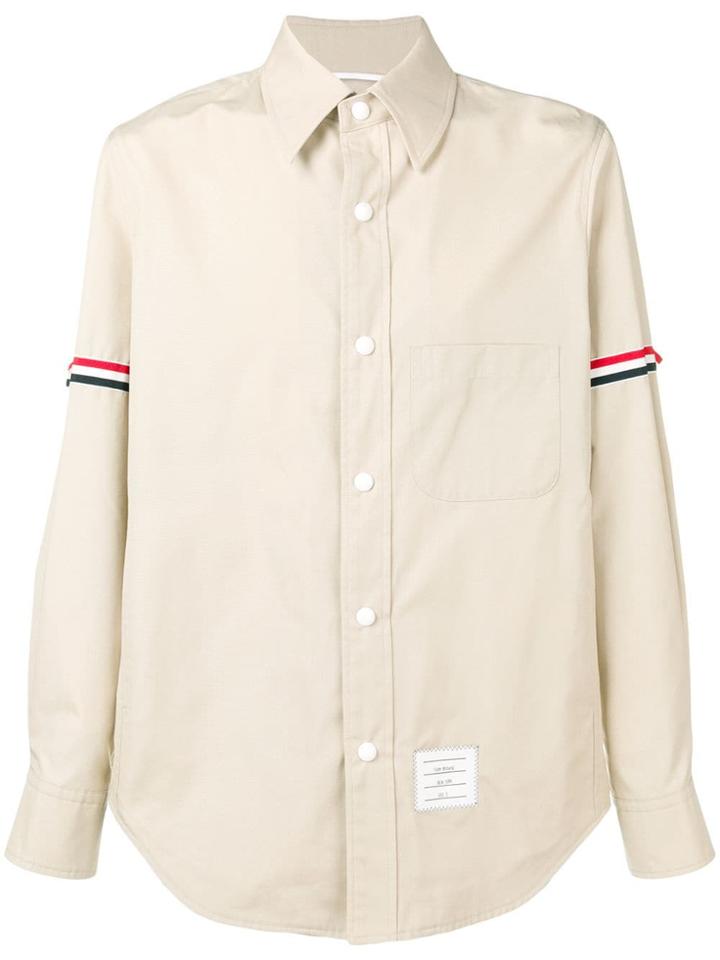 Thom Browne Grosgrain Armband Shirt Jacket - Neutrals