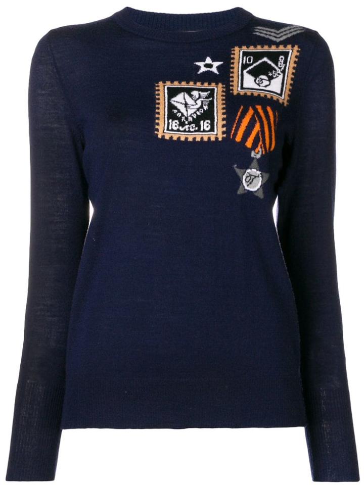 Temperley London Patch Knit Jumper - Blue