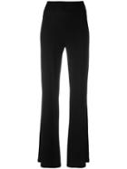 D.exterior Flared Soft Trousers - Black