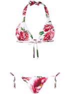 Dolce & Gabbana Rose Print Bikini - White