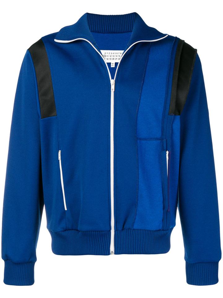 Maison Margiela Zipped Colour-block Sweatshirt - Blue