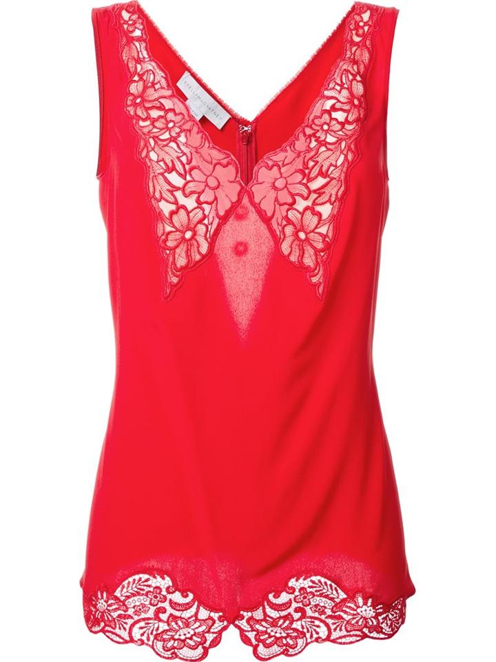 Stella Mccartney 'anastasia' V-neck Lace Camisole, Women's, Size: 42, Yellow/orange, Silk