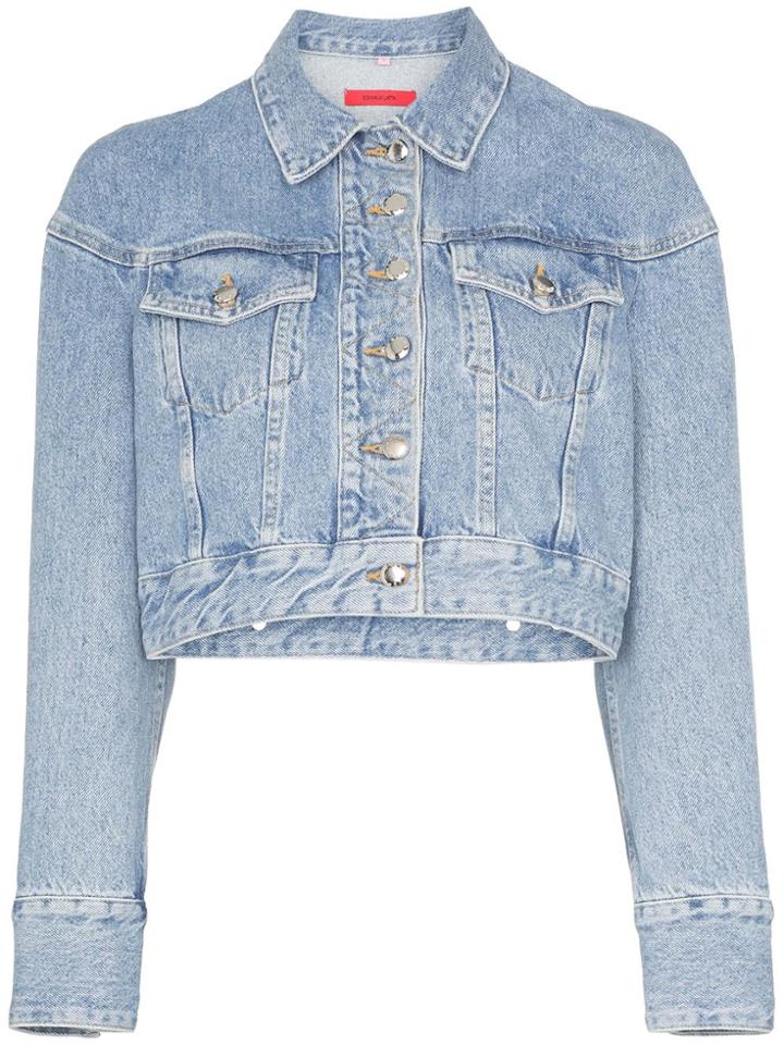 Eckhaus Latta Cropped Denim Jacket - Black